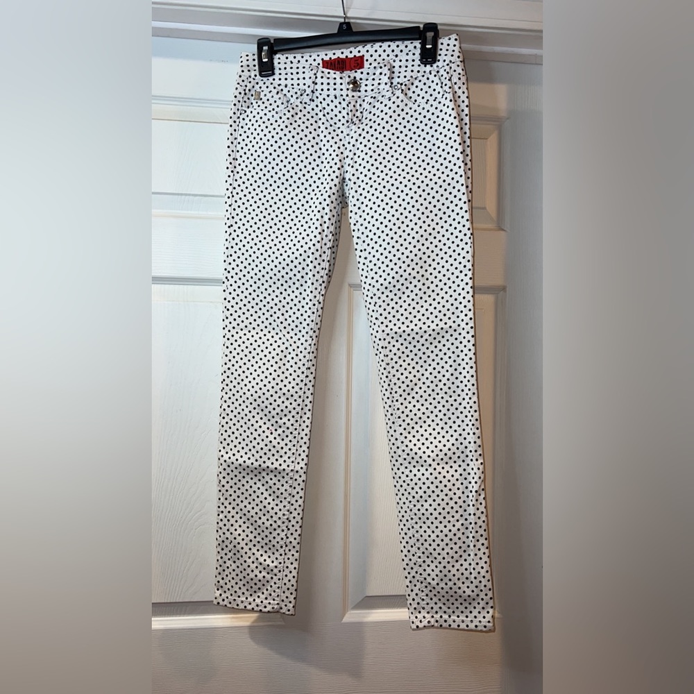Zanadi white with black polka dots jeggings